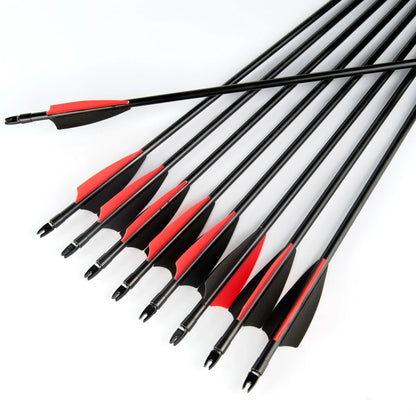 30" Fiberglass Arrows Spine 500 - 8mm for 40-50lbs Bow