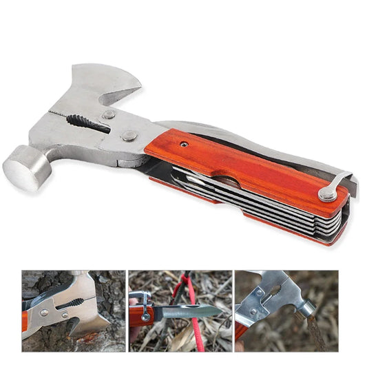 9-in-1 Heavy Duty Axe/Hammer Pocket Tool