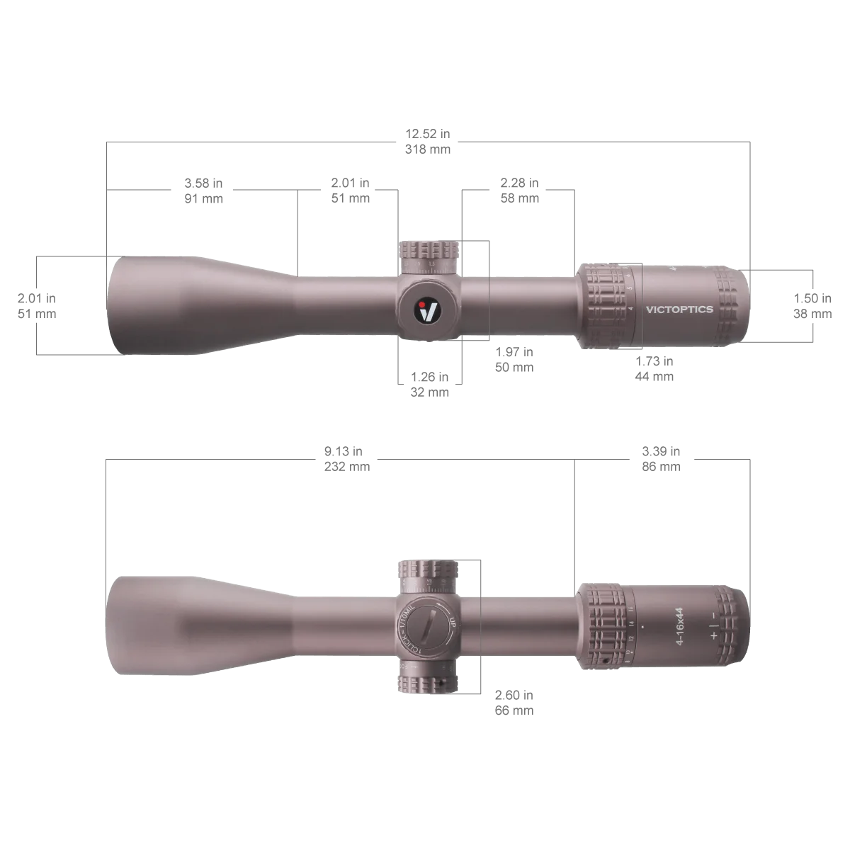 4-16x44 FFP SFP Riflescope with Turret Lock