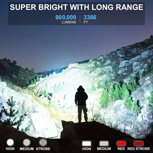 990,000 Lumens Bright Led Flashlight