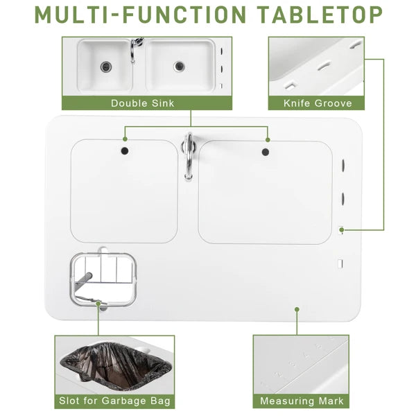 Portable Table with Sink Faucet