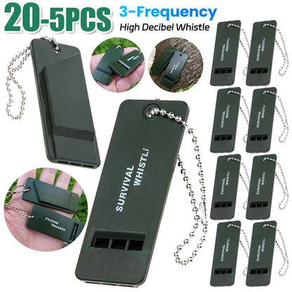 5-20PCS 3-Frequency High Decibel Survival Whistle