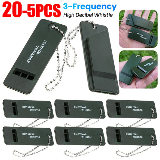 5-20PCS 3-Frequency High Decibel Survival Whistle