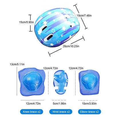 7Pcs Protective Helmet and Pads