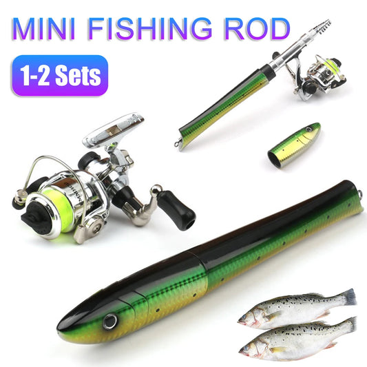 Fish Shaped Fishing Rod with Telescopic Reel