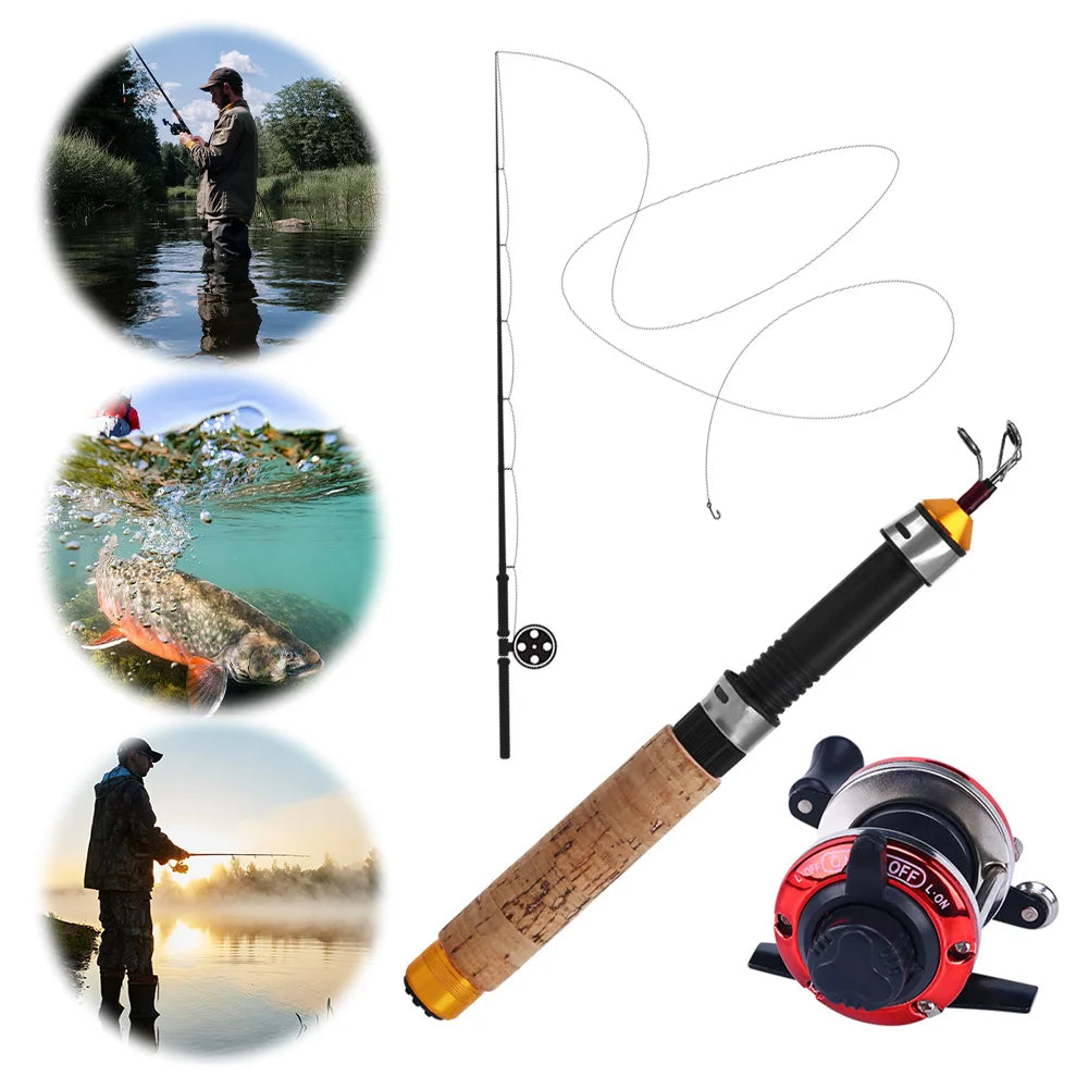 Carbon Fiber Ice Fishing Rod with Reel