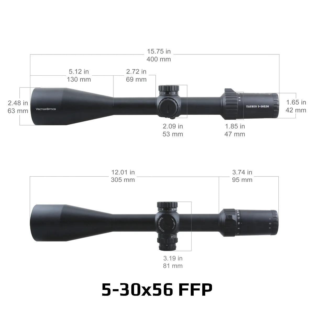 3-18x50/4-24x50/5-30x56 FFP Tactical Riflescope With Illumination For Long Range