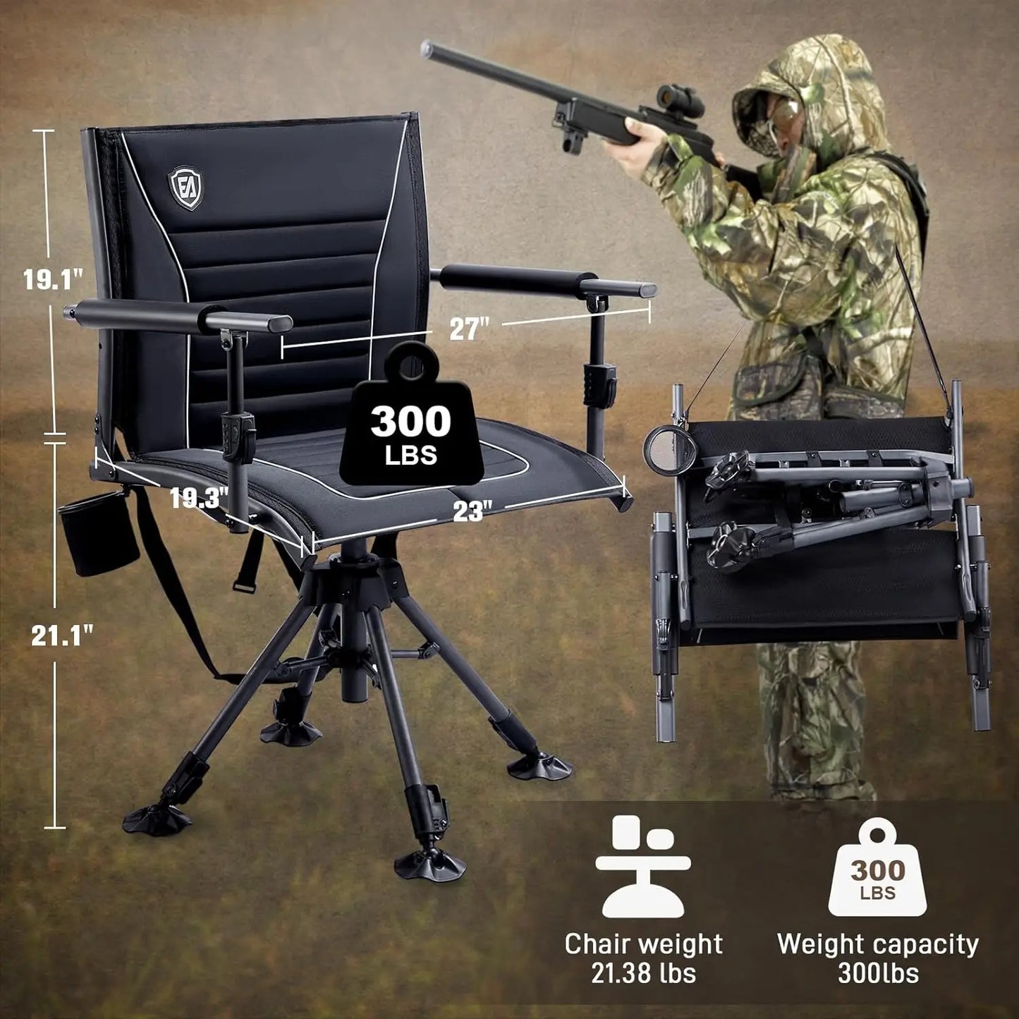 360° Silent Swivel Hunting Chair