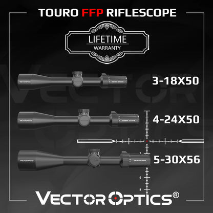 3-18x50/4-24x50/5-30x56 FFP Tactical Riflescope With Illumination For Long Range