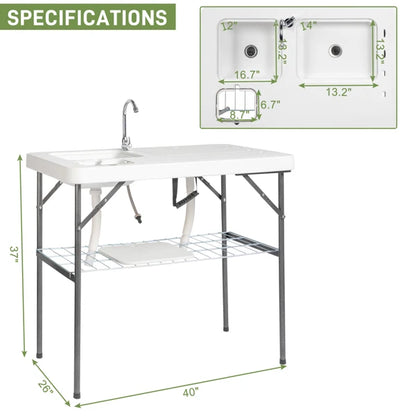 Portable Table with Sink Faucet